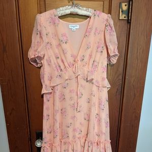 LoveShackFancy Target Pink Floral Tiered Dress